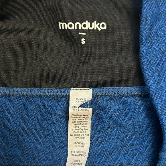 Manduka Women's Blue Stretch High-Waisted Leggings, Small - Picture 3 of 5